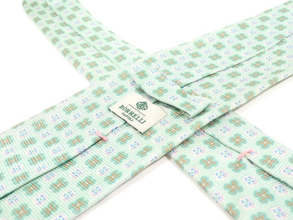 [Used] Luigi Borrelli Small Pattern Tri-Fold Silk Tie Mint Green [GRN] [S/S/A/W] [Condition Rank D] [Men&