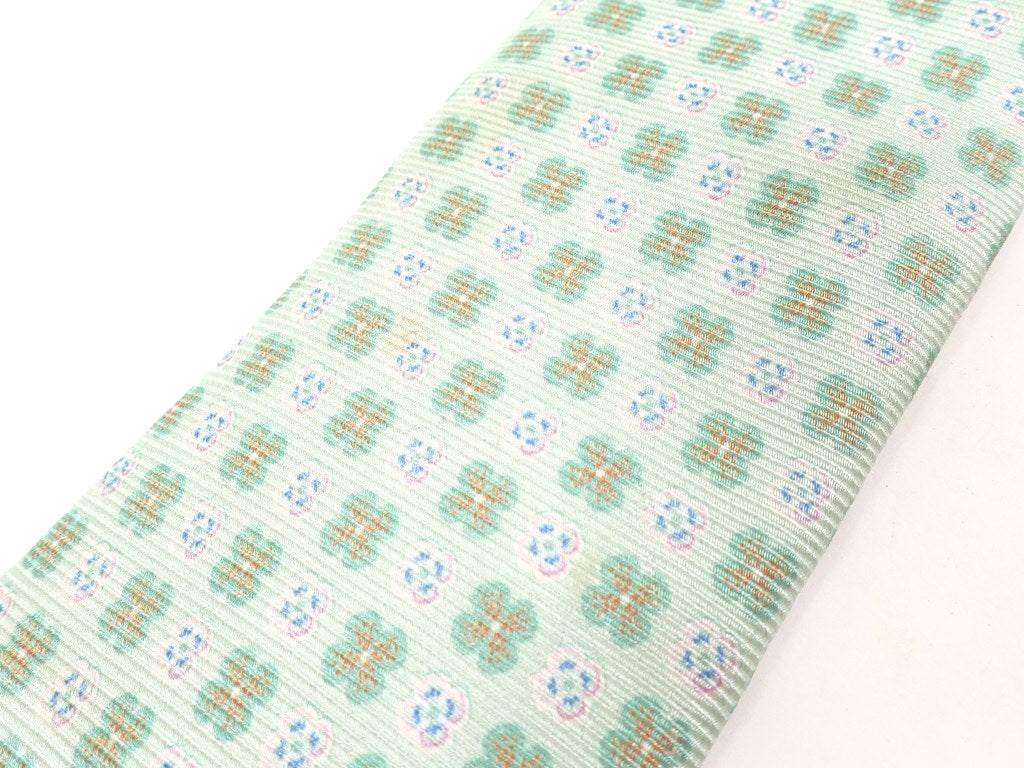 [Used] Luigi Borrelli Small Pattern Tri-Fold Silk Tie Mint Green [GRN] [S/S/A/W] [Condition Rank D] [Men&