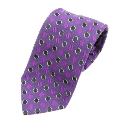 [Used] Stefano Cau STEFANO CAU Polka Dot Silk Tri-Fold Necktie Purple x Black [PUP] [S/S/A/W] [Condition Rank B] [Men&