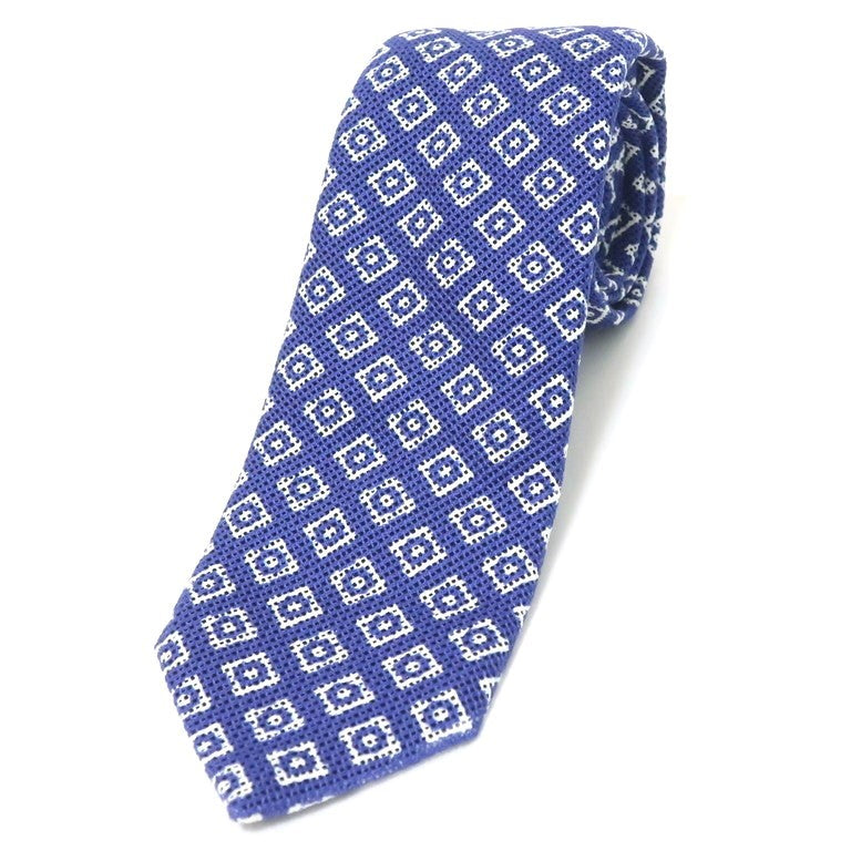 [New] Nicky Small Pattern Tri-Fold Cotton Tie Purple Blue x White [BLU] [S/S] [Condition Rank N] [Men&