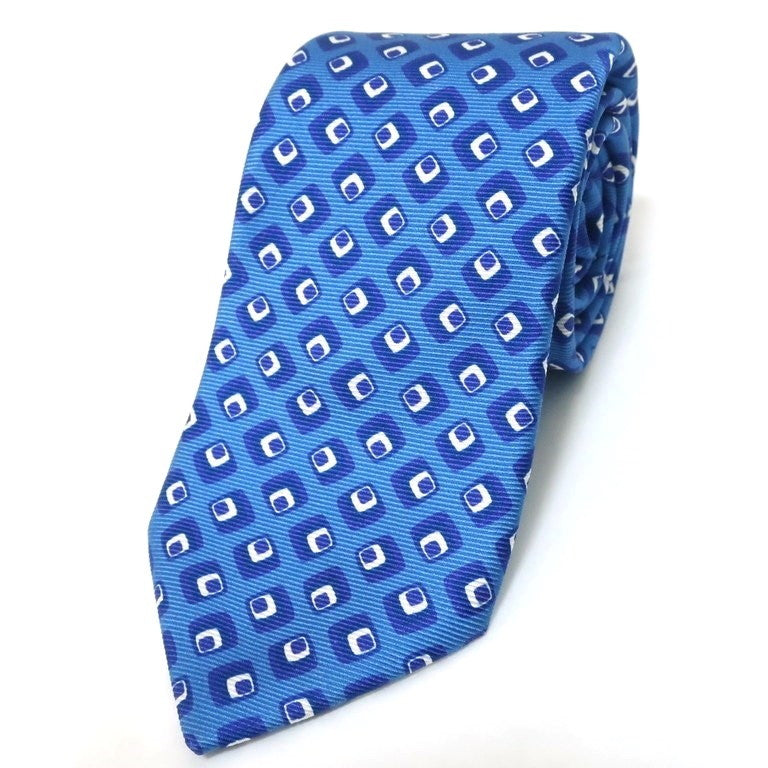 [Used] Mattabisch Small Pattern Tri-Fold Silk Tie Blue x White [BLU] [S/S/A/W] [Condition Rank C] [Men&