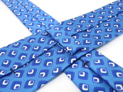 [Used] Mattabisch Small Pattern Tri-Fold Silk Tie Blue x White [BLU] [S/S/A/W] [Condition Rank C] [Men&