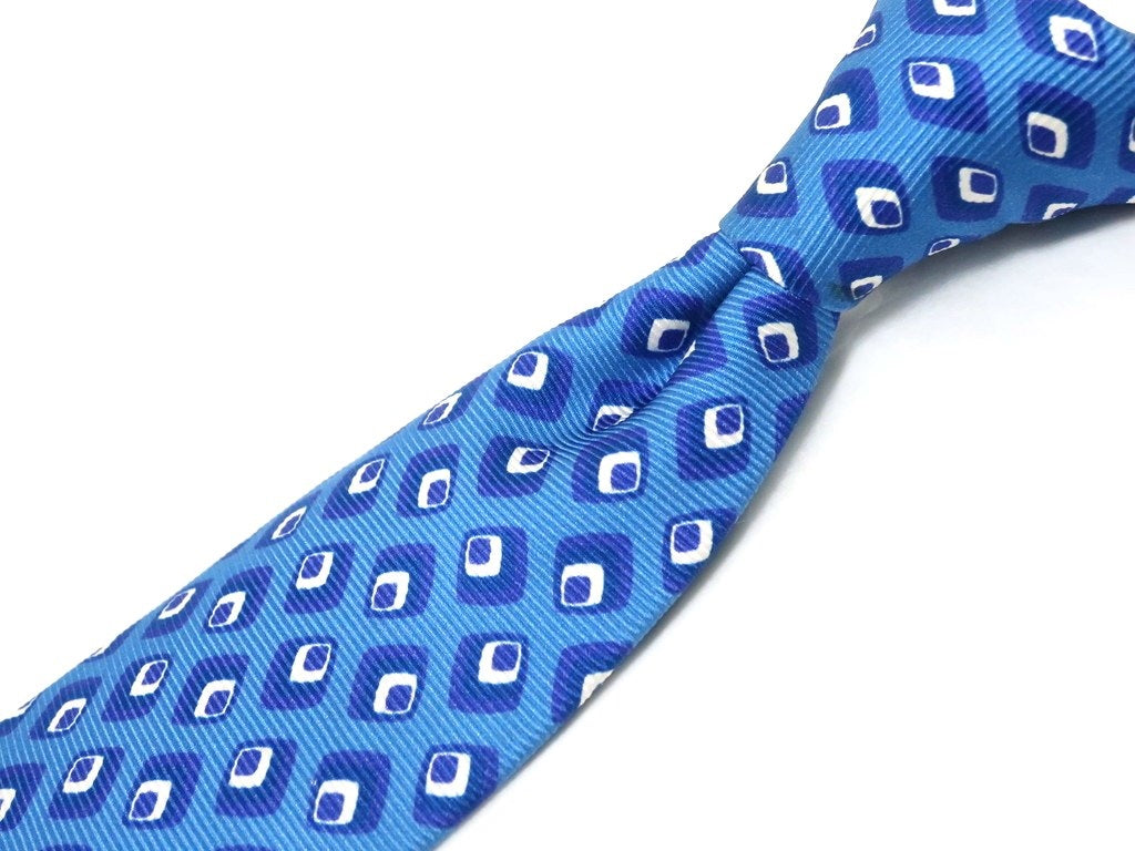 [Used] Mattabisch Small Pattern Tri-Fold Silk Tie Blue x White [BLU] [S/S/A/W] [Condition Rank C] [Men&