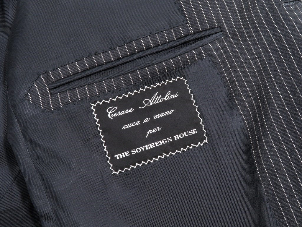 [Used] Cesare Attolini Striped wool 3-button suit, charcoal gray x white [Size 52] [GRY] [A/W] [Condition Rank B] ​​[Men&