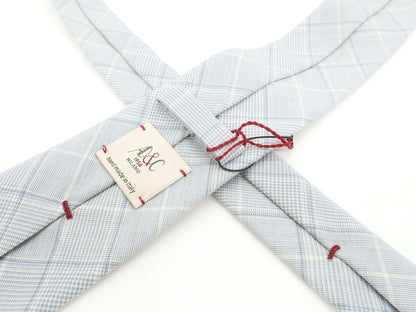 [New] AD&amp;amp;C 1956 Tri-fold Sfoderata Check Wool Tie Light Blue [BLU] [S/S/A/W] [Condition Rank N] [Men&