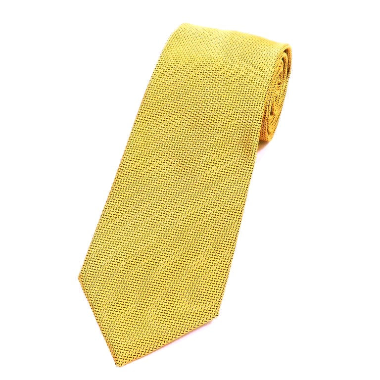 [Used] Nicky 3-fold solid silk tie, herringbone, yellow [YEL] [S/S/A/W] [Condition: A] [Men&