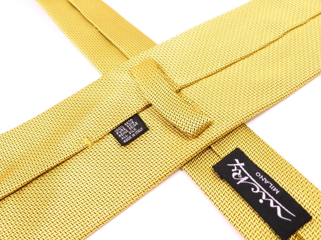 [Used] Nicky 3-fold solid silk tie, herringbone, yellow [YEL] [S/S/A/W] [Condition: A] [Men&