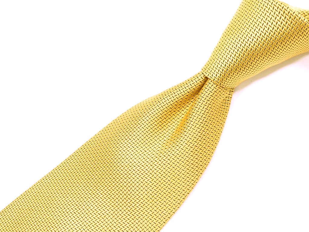 [Used] Nicky 3-fold solid silk tie, herringbone, yellow [YEL] [S/S/A/W] [Condition: A] [Men&