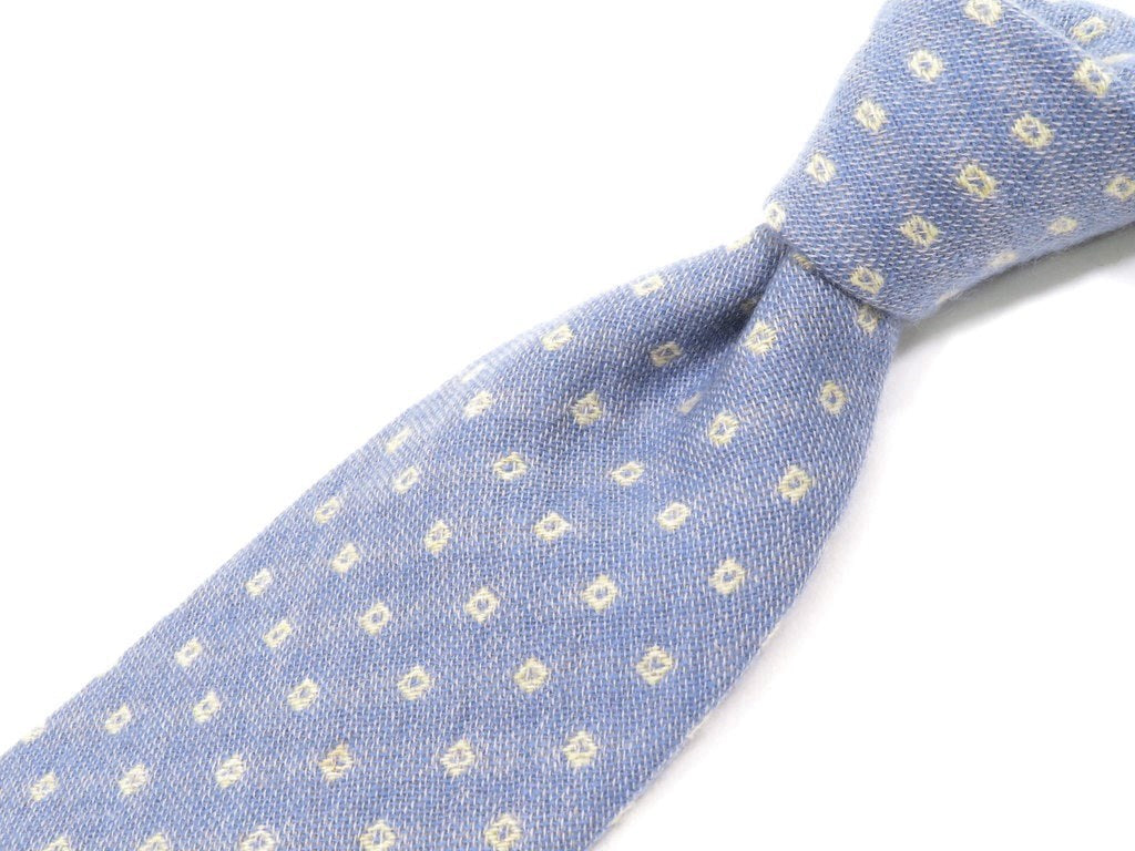 [Used] Nicky 3-fold small pattern cashmere wool tie, blue [BLU] [S/S/A/W] [Condition: B] [Men&