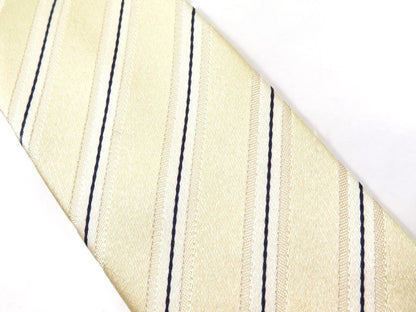 [Used] Franco Minucci 3-fold striped silk tie, satin, ivory [WHT] [S/S/A/W] [Condition: B] [Men&