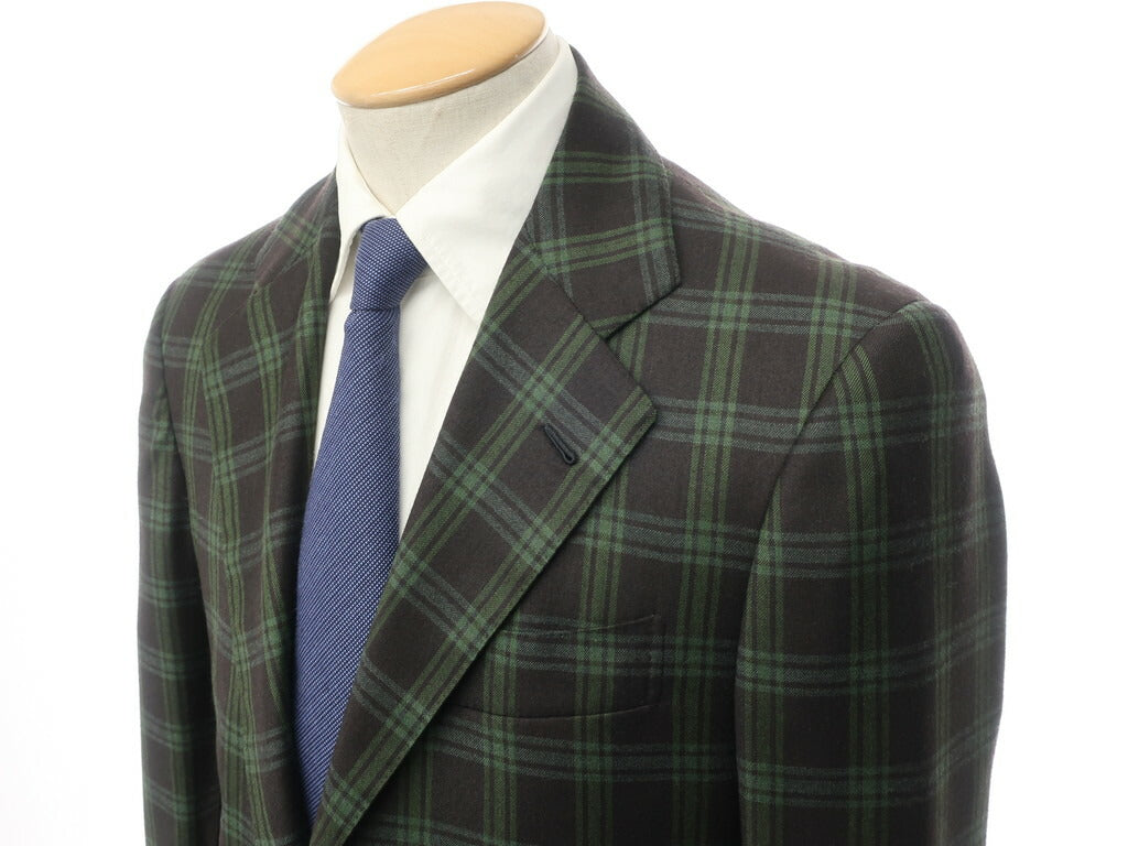 [Used] [Unused] Sartoria Seminara Wool Check 3B Jacket Black Brown x Green [Size not specified (S size)] [BRW] [A/W] [Condition rank S] [Men&