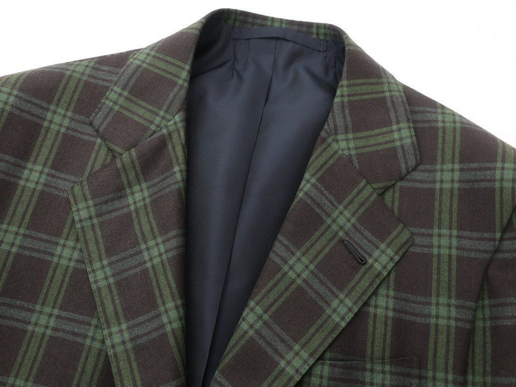 【中古】【未使用】サルトリア セミナーラ Sartoria Seminara ウール チェック 3B ジャケット ブラックブラウン×グリーン【サイズ表記なし（S位）】【BRW】【A/W】【状態ランクS】【メンズ】【10102-955438】