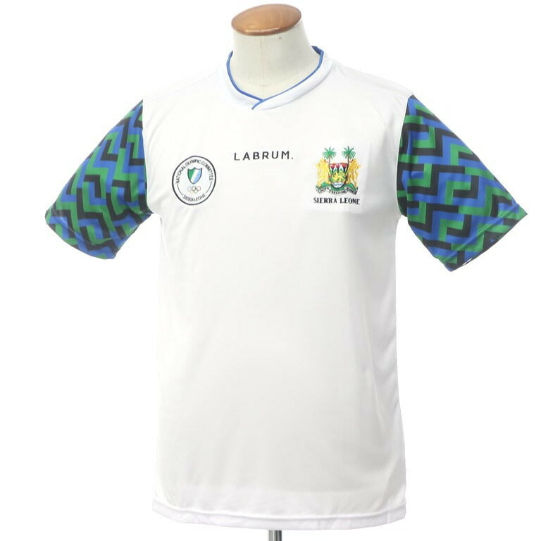 [New Outlet] LABRUM LONDON Sierra Leone National Team Uniform T-Shirt White x Blue x Green [Size M] [WHT] [S/S] [Condition Rank N-] [Men&