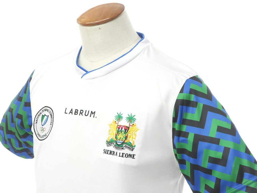 [New Outlet] LABRUM LONDON Sierra Leone National Team Uniform T-Shirt White x Blue x Green [Size M] [WHT] [S/S] [Condition Rank N-] [Men&