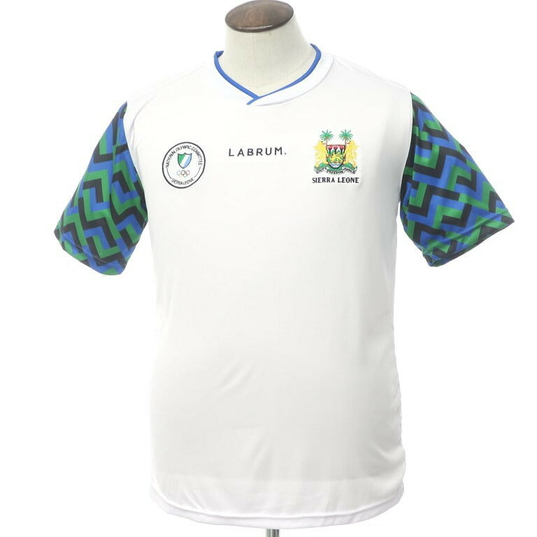 [New Outlet] LABRUM LONDON Sierra Leone National Team Uniform T-Shirt White x Blue x Green [Size L] [WHT] [S/S] [Condition Rank N-] [Men&