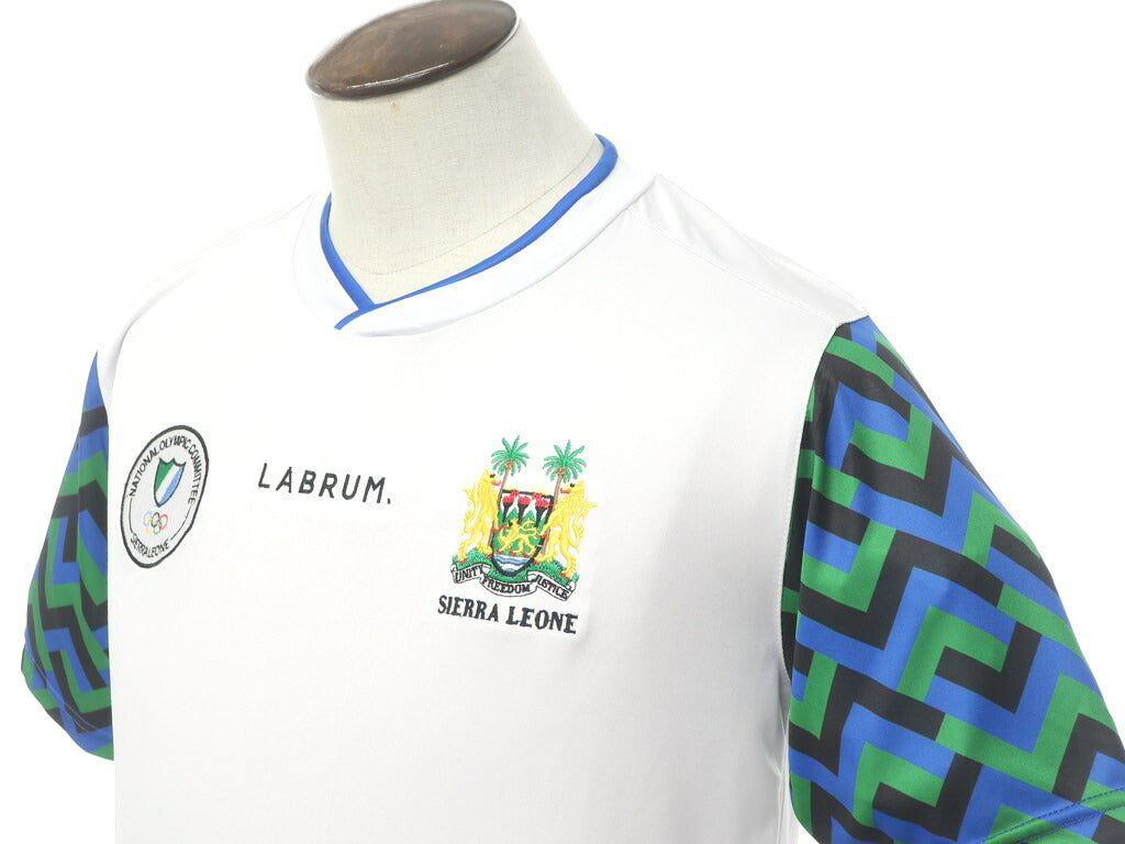 [New Outlet] LABRUM LONDON Sierra Leone National Team Uniform T-Shirt White x Blue x Green [Size L] [WHT] [S/S] [Condition Rank N-] [Men&