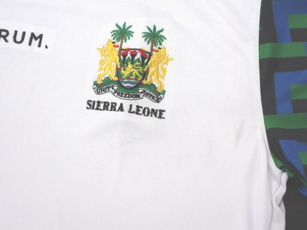 [New Outlet] LABRUM LONDON Sierra Leone National Team Uniform T-Shirt White x Blue x Green [Size XL] [WHT] [S/S] [Condition Rank N-] [Men&