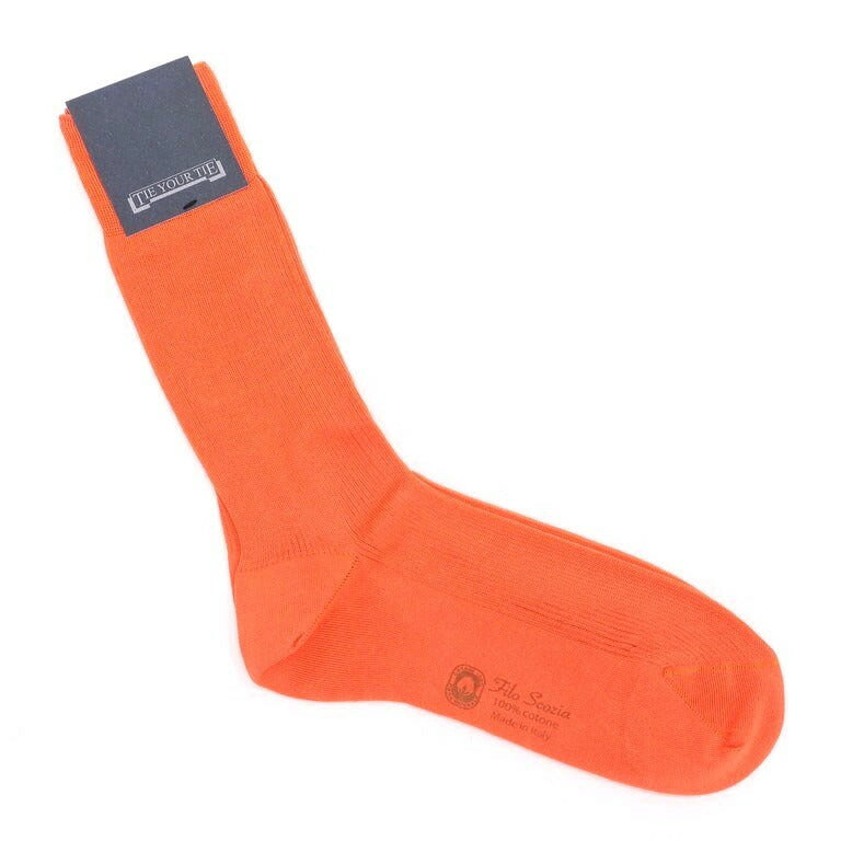 [New] TIE YOUR TIE Filo Scozia Cotton Color Socks Orange [Size 10] [ORG] [S/S/A/W] [Condition Rank N] [Men&