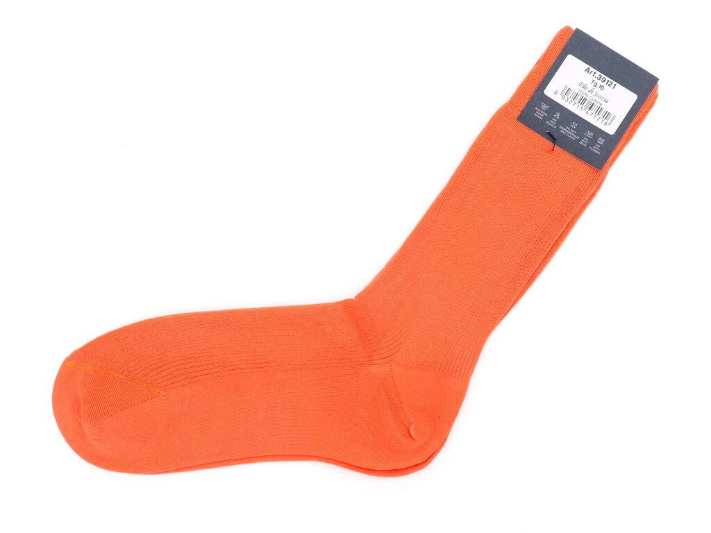 [New] TIE YOUR TIE Filo Scozia Cotton Color Socks Orange [Size 10] [ORG] [S/S/A/W] [Condition Rank N] [Men&