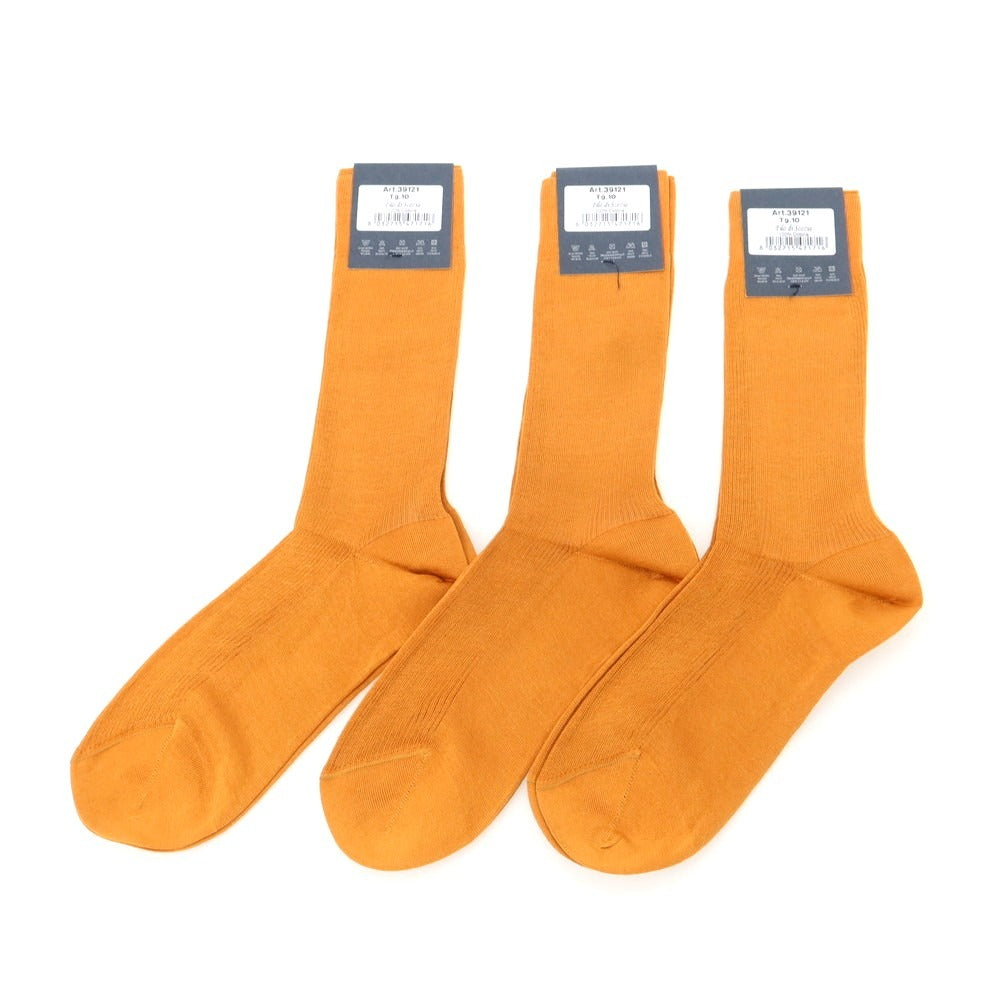 【新品】タイユアタイ TIE YOUR TIE Filo Scozia ソックス 3足セット キャメル【 10 】【 状態ランクN 】【 メンズ 】