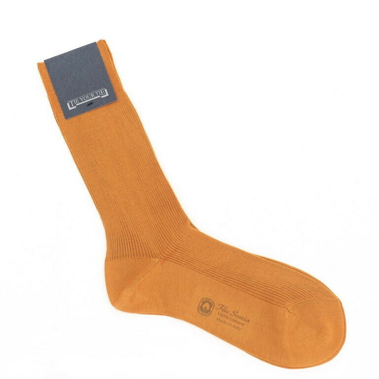 [New] TIE YOUR TIE Filo Scozia Cotton Color Socks Camel [Size 10 1/2] [BRW] [S/S/A/W] [Condition Rank N] [Men&