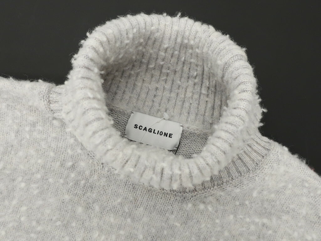 【新品】スカリオーネ SCAGLIONE ミドルゲージウール タートルネックニット ライトグレー【 L 】【 状態ランクN 】【 メンズ 】[CPD]