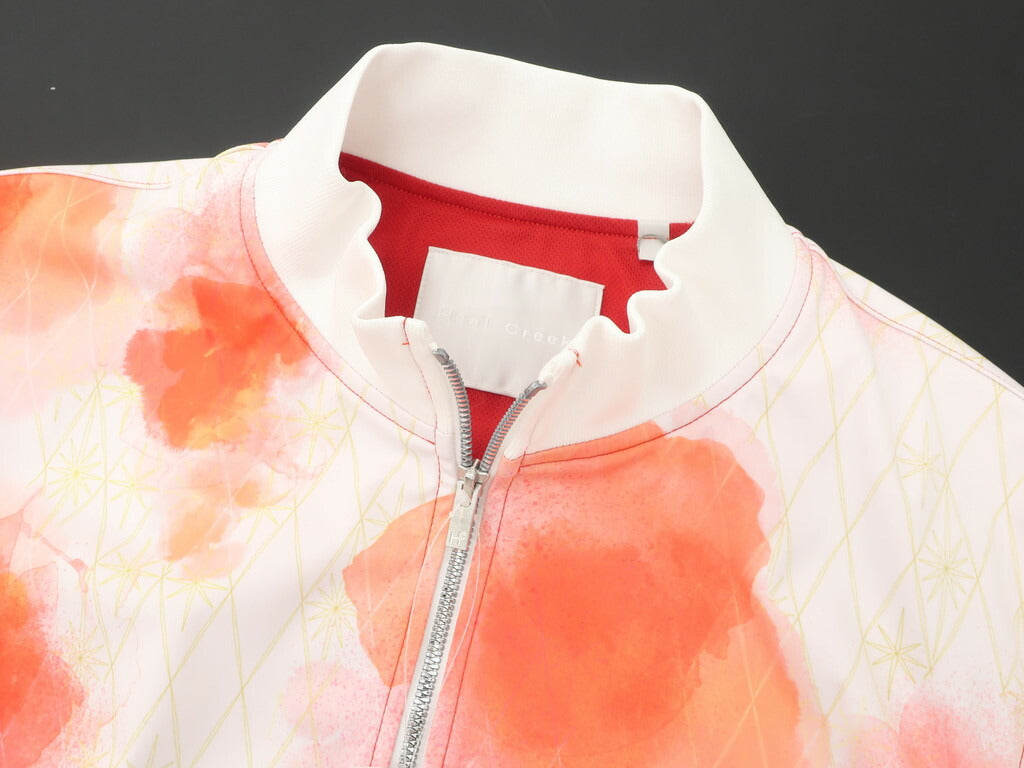 [New] Heel Creek Printed Polyester Jersey Zip-up Blouson White x Red [Size 52] [RED] [S/S] [Condition Rank N] [Men&