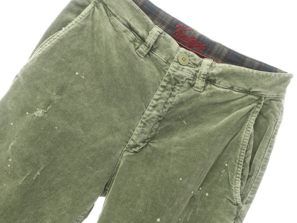 [Used] Vintage 55 Cotton Distressed Paint Corduroy Pants Green [Size 31] [GRN] [A/W] [Condition Rank C] [Men&