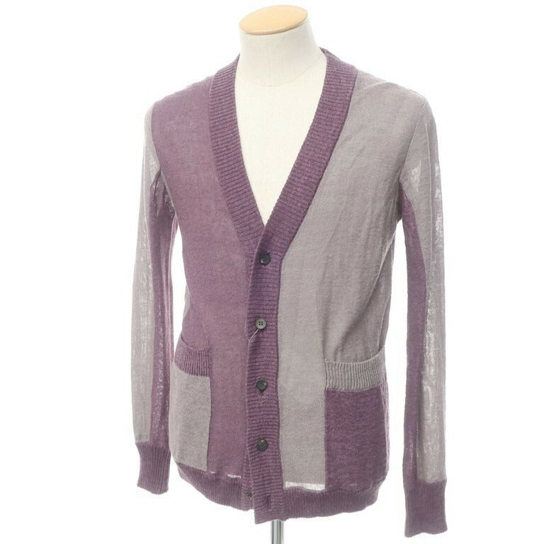 [Used] OURET Linen rayon long sleeve knit cardigan purple x gray [Size S] [PUP] [S/S] [Condition C] [Men&