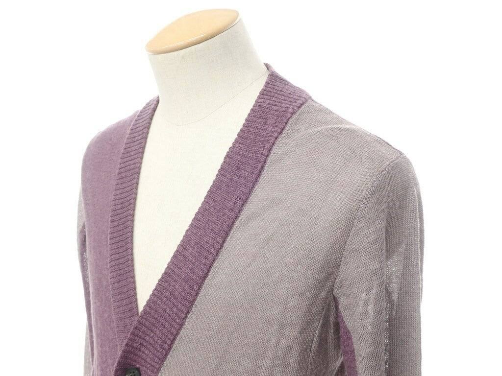 [Used] OURET Linen rayon long sleeve knit cardigan purple x gray [Size S] [PUP] [S/S] [Condition C] [Men&