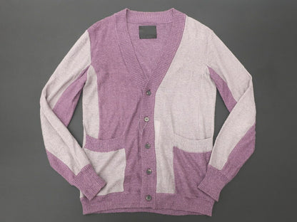 [Used] OURET Linen rayon long sleeve knit cardigan purple x gray [Size S] [PUP] [S/S] [Condition C] [Men&