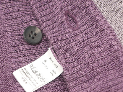 [Used] OURET Linen rayon long sleeve knit cardigan purple x gray [Size S] [PUP] [S/S] [Condition C] [Men&