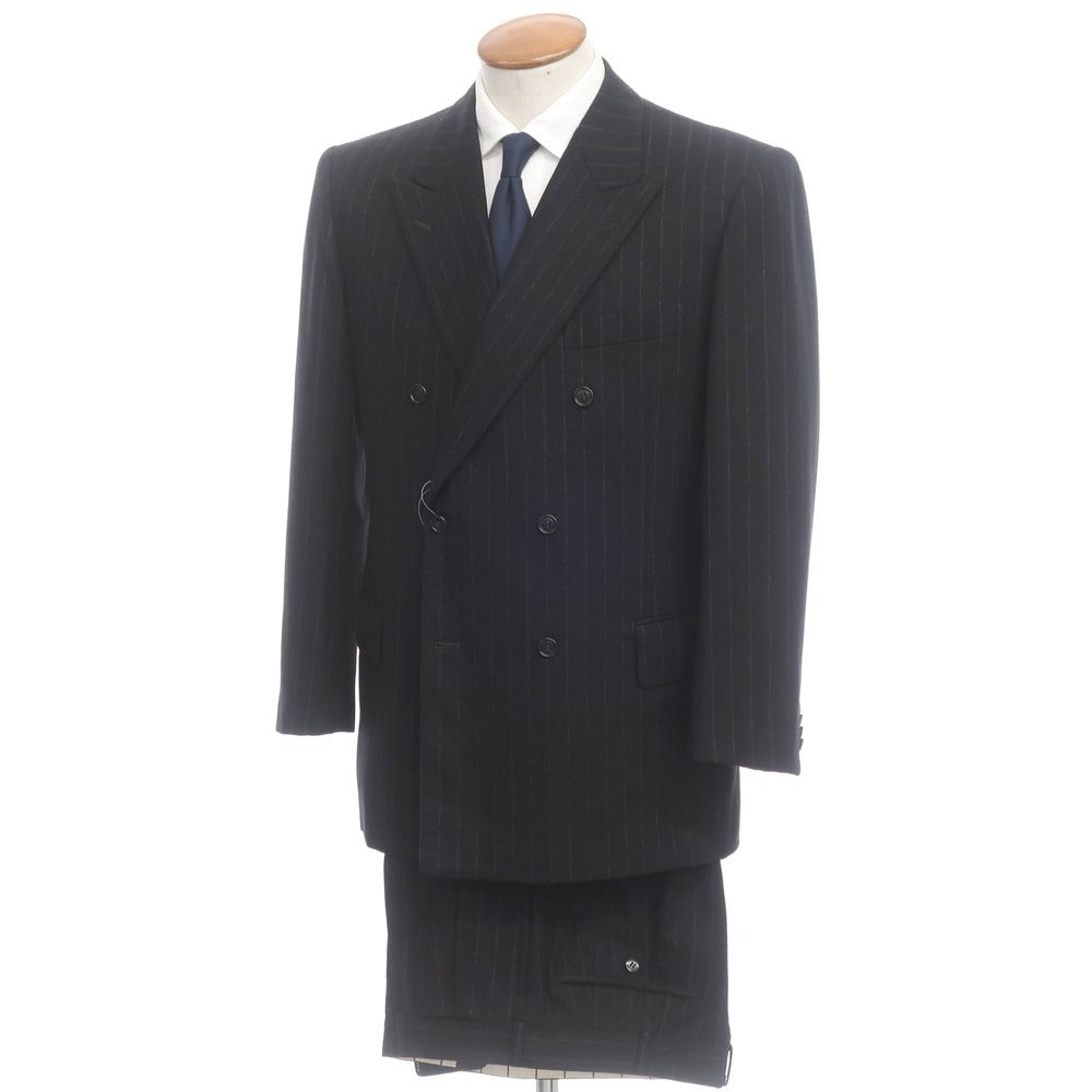 [Used] Ichibankan Clothing Store Ginza Ichibankan Wool Striped Double Breasted Suit Black [BLK] [A/W] [Condition Rank C] [Men&