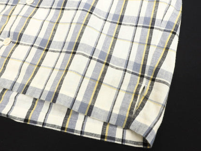 【中古】カラー kolor リネンコットン チェック 半袖 オープンカラーシャツ アイボリー×グレー【サイズ1】【WHT】【S/S】【状態ランクB】【メンズ】【10602-955317】