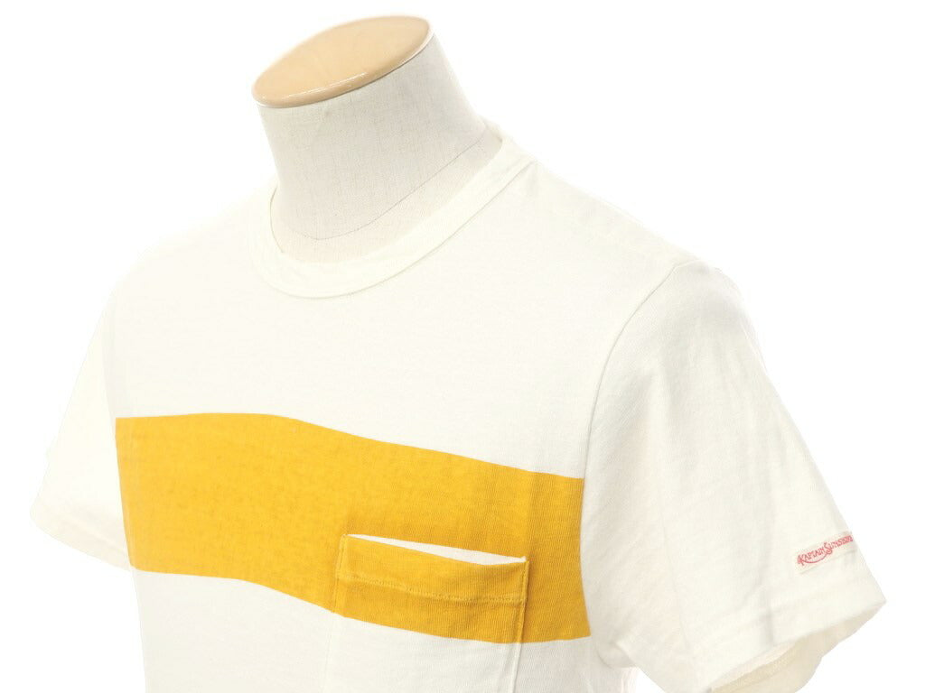 [Used] Captain Sunshine KAPTAIN SUNSHINE Cotton Short Sleeve Crew Neck T-Shirt Ivory x Mustard [Size not listed (S size)] [WHT] [S/S] [Condition Rank B] [Men&