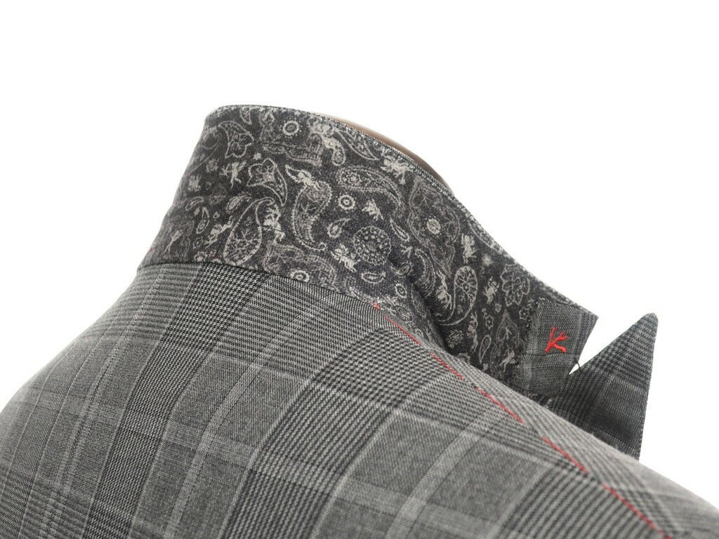 [New] ISAIA SANITA Wool Check Double-breasted Suit Dark Grey [Size 50] [GRY] [S/S] [Condition Rank N] [Men&