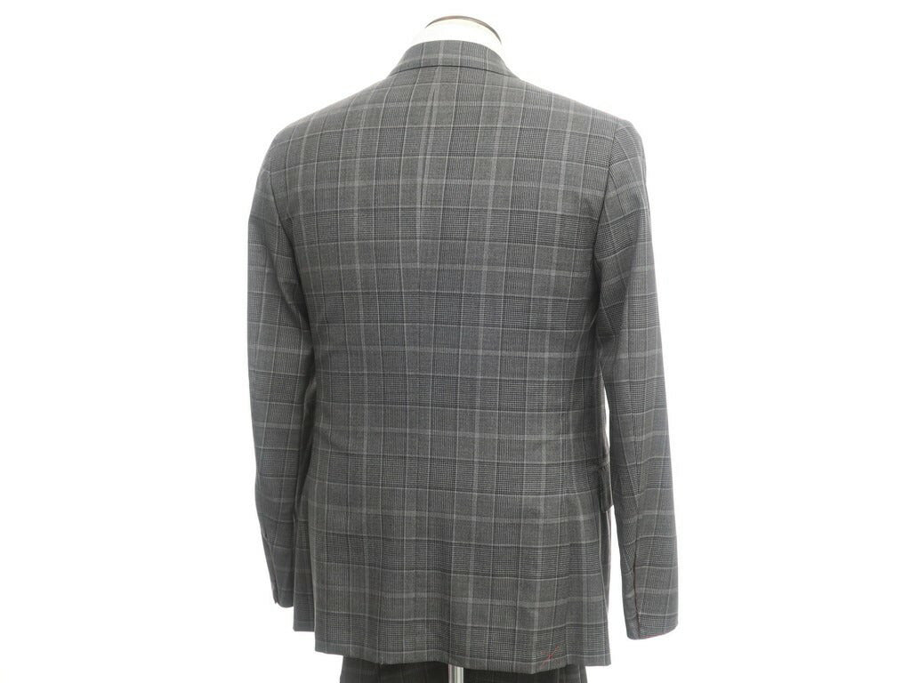 [New] ISAIA SANITA Wool Check Double-breasted Suit Dark Grey [Size 50] [GRY] [S/S] [Condition Rank N] [Men&