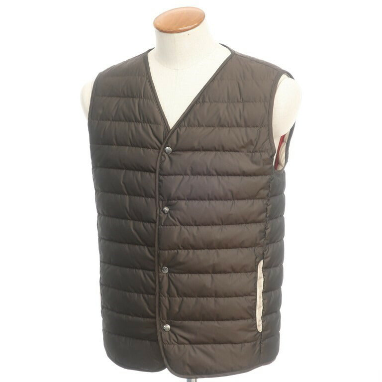 [New] ISAIA Polyester Down Vest Sleeveless Blouson Brown [Size 48] [BRW] [A/W] [Condition Rank N] [Men&