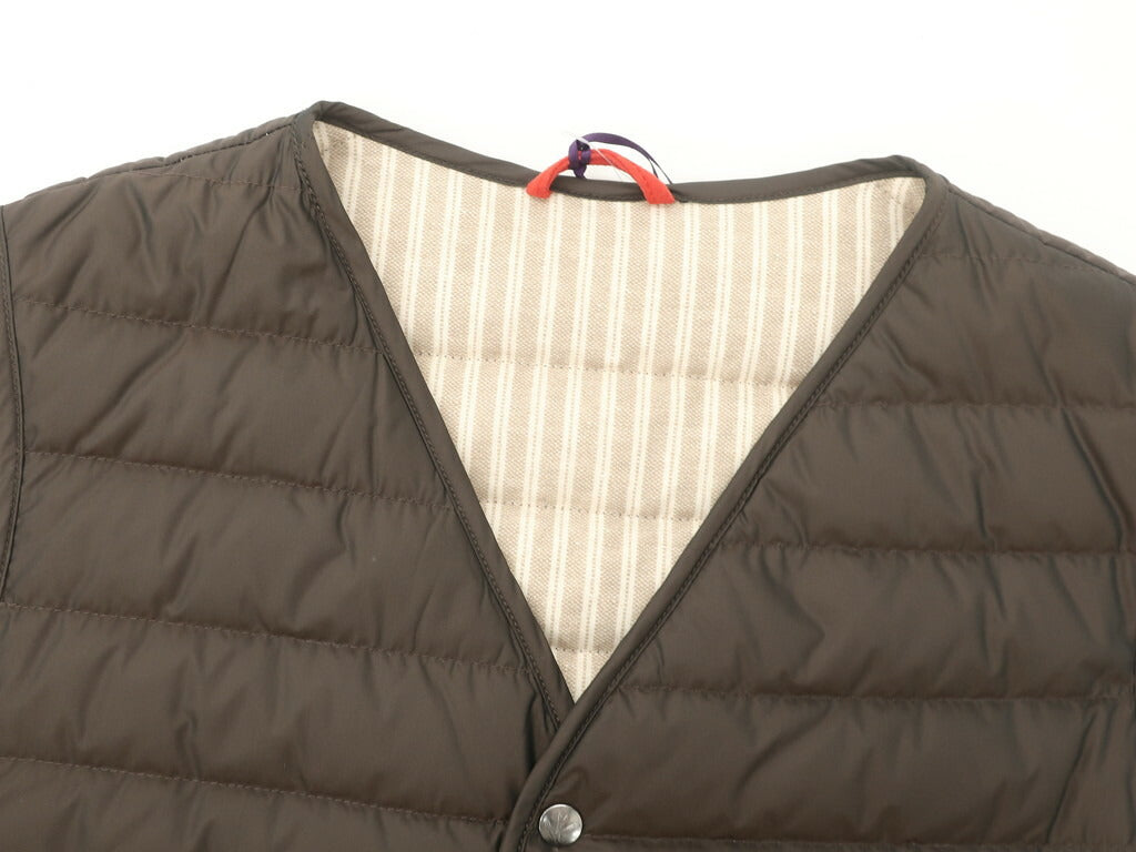 [New] ISAIA Polyester Down Vest Sleeveless Blouson Brown [Size 48] [BRW] [A/W] [Condition Rank N] [Men&