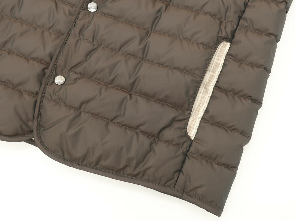 [New] ISAIA Polyester Down Vest Sleeveless Blouson Brown [Size 48] [BRW] [A/W] [Condition Rank N] [Men&