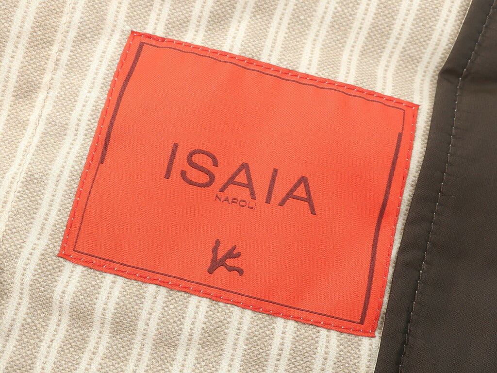 【新品】イザイア ISAIA ポリエステル ダウンベスト ノースリーブブルゾン ブラウン【サイズ48】【BRW】【A/W】【状態ランクN】【メンズ】【10299-955314】