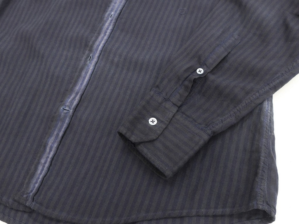 [Used] Massimo Alba Striped Cotton Semi-Wide Collar Shirt Dark Gray x Navy [Size S] [GRY] [S/S/A/W] [Condition Rank B] [Men&