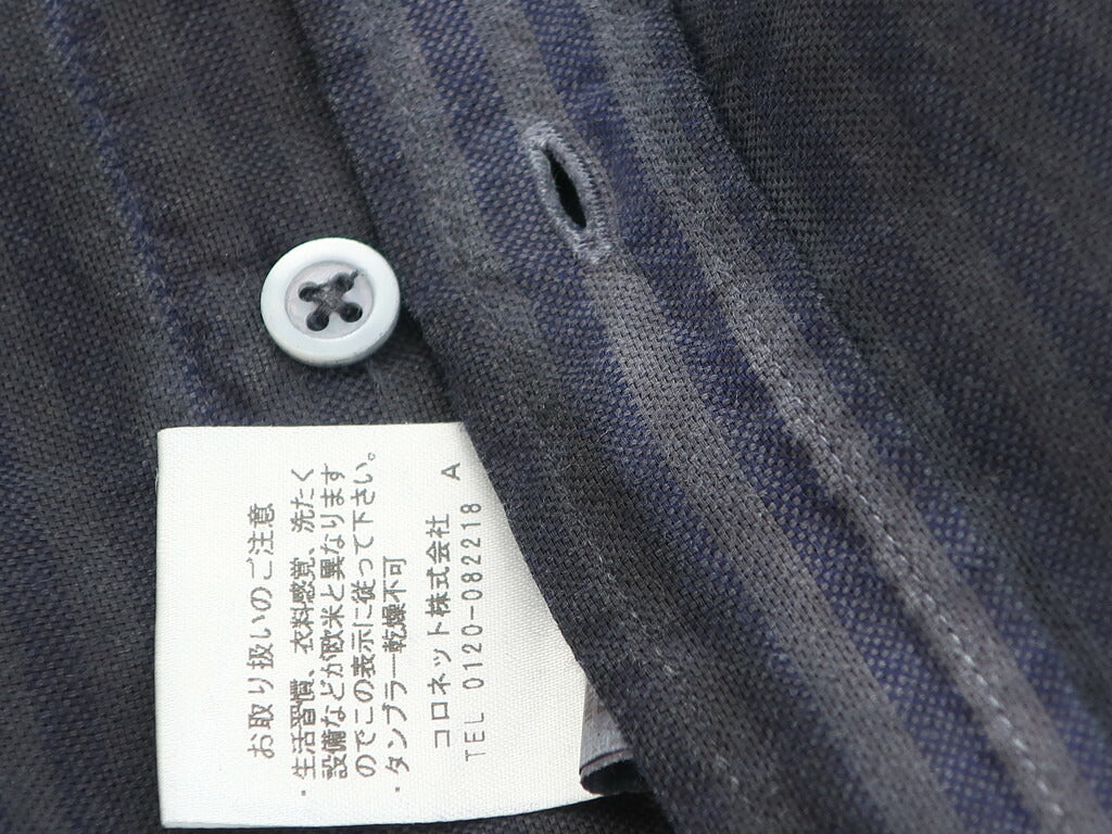 [Used] Massimo Alba Striped Cotton Semi-Wide Collar Shirt Dark Gray x Navy [Size S] [GRY] [S/S/A/W] [Condition Rank B] [Men&