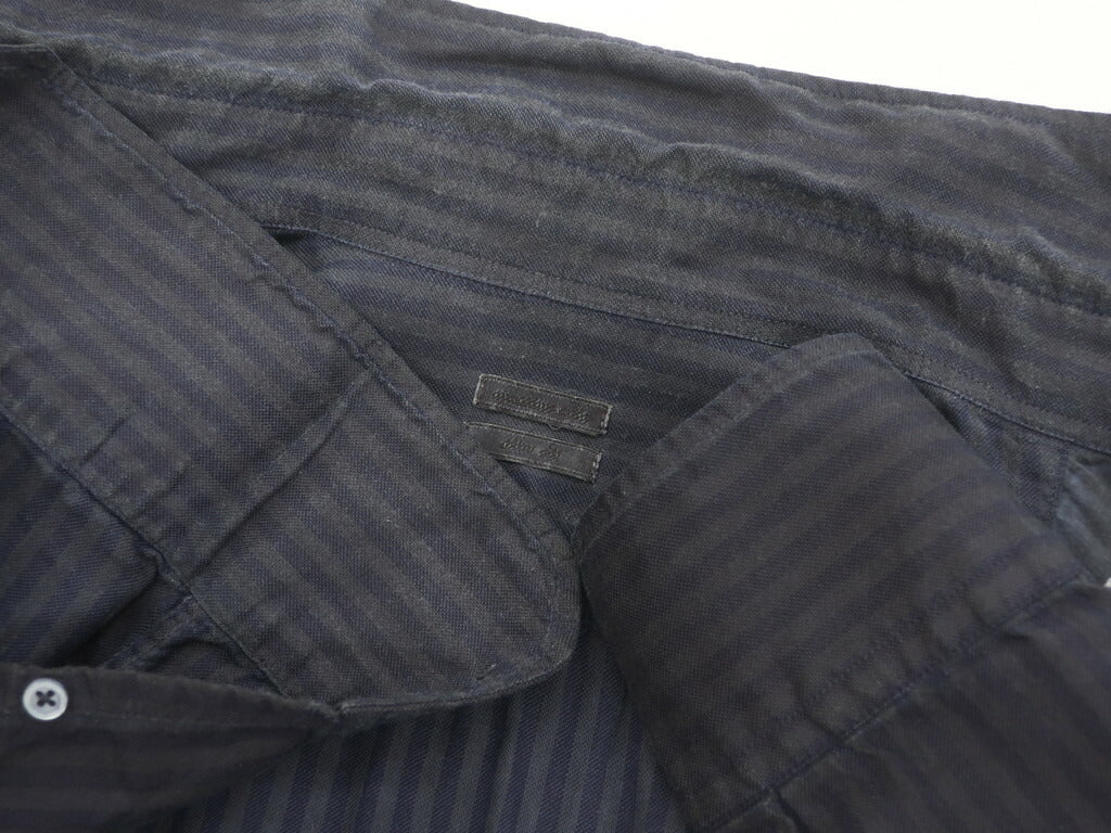 [Used] Massimo Alba Striped Cotton Semi-Wide Collar Shirt Dark Gray x Navy [Size S] [GRY] [S/S/A/W] [Condition Rank B] [Men&