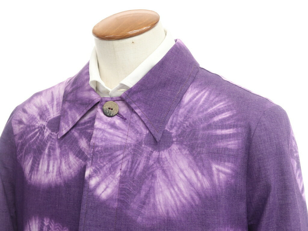 [New Outlet] LABRUM LONDON Spring/Summer 2022 Tie-dyed Cotton Balmac Coat Purple [Size M] [PUP] [S/S] [Condition Rank N-] [Men&