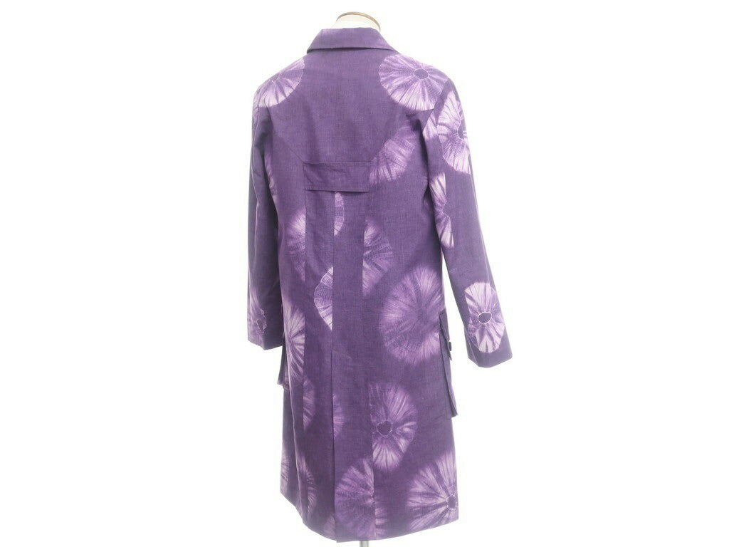 [New Outlet] LABRUM LONDON Spring/Summer 2022 Tie-dyed Cotton Balmac Coat Purple [Size M] [PUP] [S/S] [Condition Rank N-] [Men&