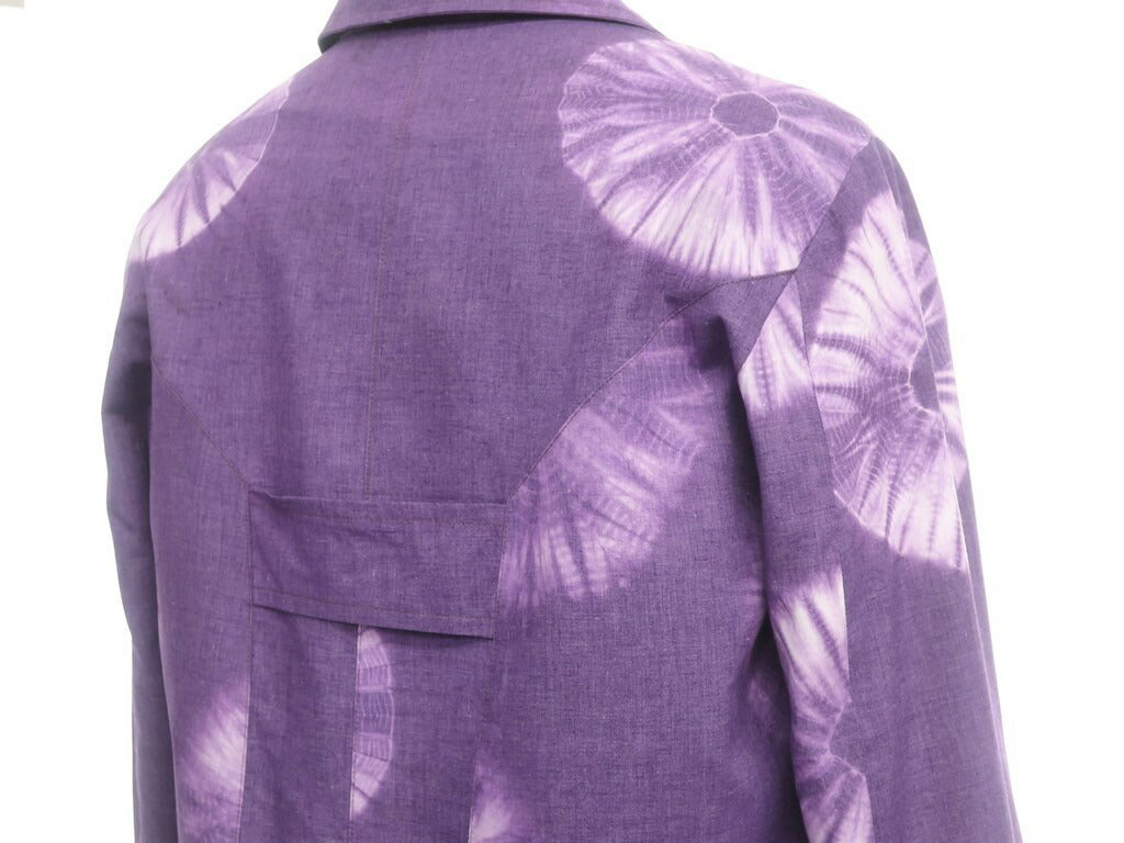 [New Outlet] LABRUM LONDON Spring/Summer 2022 Tie-dyed Cotton Balmac Coat Purple [Size M] [PUP] [S/S] [Condition Rank N-] [Men&