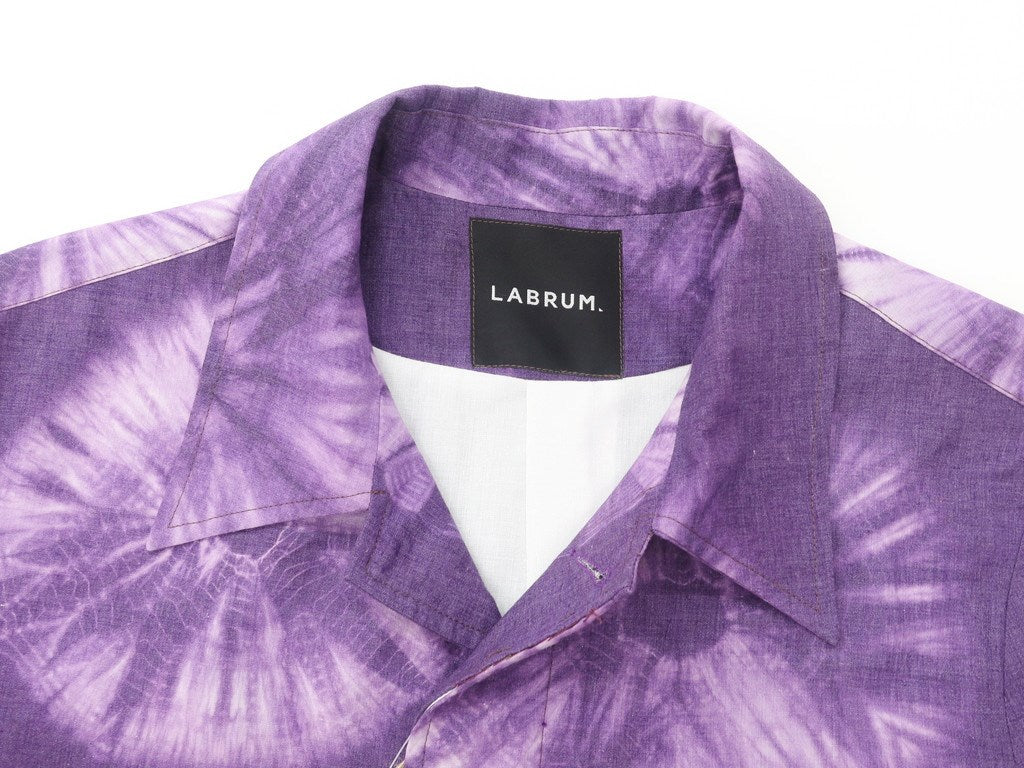 [New Outlet] LABRUM LONDON Spring/Summer 2022 Tie-dyed Cotton Balmac Coat Purple [Size M] [PUP] [S/S] [Condition Rank N-] [Men&