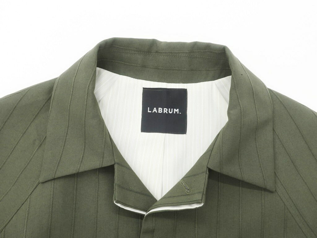 [New Outlet] LABRUM LONDON Spring/Summer 2022 Striped Raglan Coat Olive [Size S] [GRN] [S/S] [Condition Rank N-] [Men&