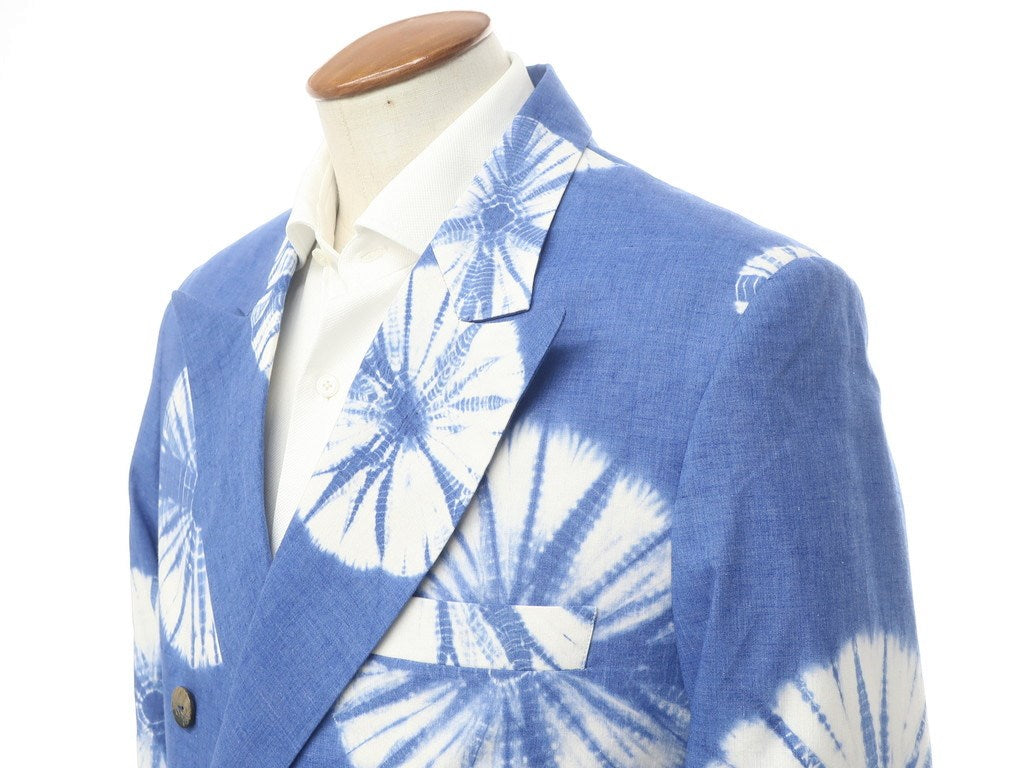 [New Outlet] LABRUM LONDON Spring/Summer 2022 Cotton Tie-dyed Set-up Double-breasted Suit Blue x White [Size M/M] [BLU] [S/S] [Condition Rank N-] [Men&